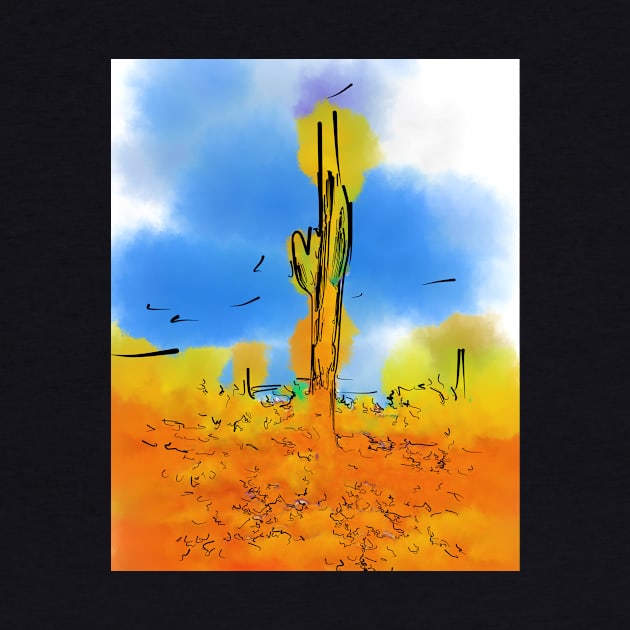 Lone Saguaro Cactus by KirtTisdale